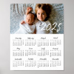 2025 modern family photo calendar poster<br><div class="desc">A modern photo calendar to customize with a family picture,  a perfect way to start the year 2025.</div>