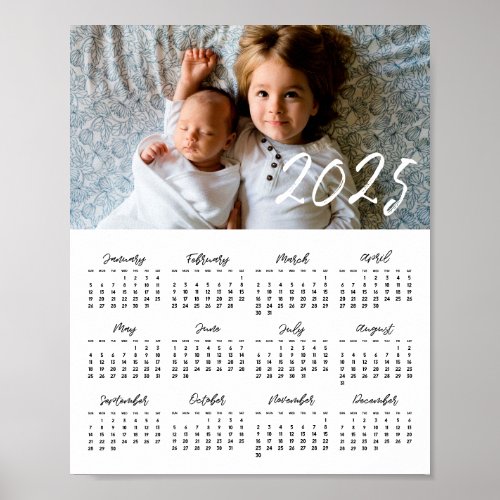 2025 modern family photo calendar poster