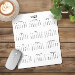2025 Modern Minimalist Black and White Calendar Mouse Pad<br><div class="desc">🌟This is for 2025🌟 2025 Modern Simple Black and White Calendar Mouse Pad featuring a simple,  minimalist year-at-a-glance calendar. This is a simple black and white,  but the colors are all customizable. Please contact us at cedarandstring@gmail.com if you need assistance with the design or matching products.</div>