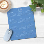 2025 Modern Minimalist Cornflower Blue Calendar Mouse Pad<br><div class="desc">🌟This is for 2025🌟 2025 Modern Simple Cornflower French Blue and White Calendar Mouse Pad featuring a simple,  minimalist year-at-a-glance calendar. The colors are all customizable. Please contact us at cedarandstring@gmail.com if you need assistance with the design or matching products.</div>