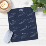 2025 Modern Minimalist Navy Blue Calendar Mouse Pad<br><div class="desc">🌟This is for 2025🌟 2025 Modern Simple Navy Blue and White Calendar Mouse Pad featuring a simple,  minimalist year-at-a-glance calendar. The colors are all customizable. Please contact us at cedarandstring@gmail.com if you need assistance with the design or matching products.</div>