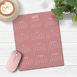 2025 Modern Minimalist Rose Pink Calendar Mouse Pad<br><div class="desc">🌟This is for 2025🌟 2025 Modern Simple Rose Pink and White Calendar Mouse Pad featuring a simple,  minimalist year-at-a-glance calendar. The colors are all customizable. Please contact us at cedarandstring@gmail.com if you need assistance with the design or matching products.</div>