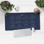 2025 Modern Navy Blue Calendar Desk Mat<br><div class="desc">🌟This is for 2025🌟
2025 Navy Blue Geenery Calendar Desk Mat Mouse Pad. This version is in chic navy blue,  but the colors can easily be customized! Please contact us at cedarandstring@gmail.com if you need assistance with the design or matching products.</div>