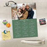 2025 Modern Sage Green Family Name Photo Calendar<br><div class="desc">2025 Customizable Family Name and Photo Magnetic Calendar Christmas Card featuring your personalized photo and name. 🌟Designed for 2025 only, and perfect for small gifts, stocking stuffers, or in place of holiday cards! This version is a chic Sage Green, but the colors are fully customizable. Please contact us at cedarandstring@gmail.com...</div>