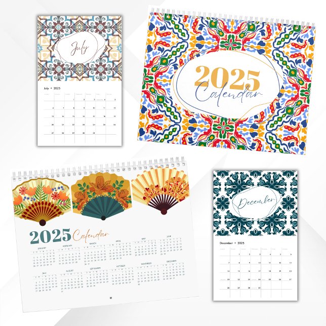 2025 Modern Vibrant Colorful Ceramic Tile Designs Calendar (Creator Uploaded)