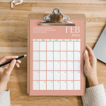 2025 Monthly Calendar | February Poster<br><div class="desc">Modern and fresh. This month of February forms part of a set of 12 to complete the 2025 calendar year. This template is available with an optional text box for custom text or leave this text box empty if no text is preferred. Text may include birthdays for the month, goals,...</div>