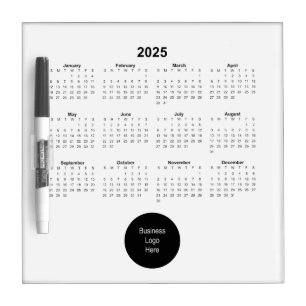 2025 Monthly Calendar with Business Logo Dry Erase Board