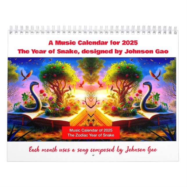 2025 Music Calendar for Zodiac Year of the Snake  (Cover)