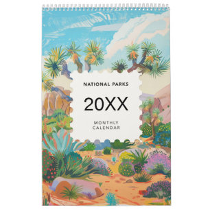 2025 National Park Illustration Wall Calendar