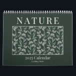 2025 Nature Calendar<br><div class="desc">2025 Nature Calendar featuring designs by Susan Adey from CreekStreet Studio. Each month's illustration depicts different botanical pattern that aligns with the month of the year. This version has a dark green cover with a pattern of bright floral sprays. January - Floral Sprays February - Winter Flowers March - Early...</div>
