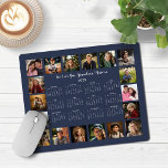 2025 Navy Blue Multiple Photo Collage Calendar Mouse Pad<br><div class="desc">🌟2025 Navy Blue Multiple Photo Collage Calendar Mouse Pad featuring a simple, minimalist year-at-a-glance calendar and 18 of your favorite photos. All the colors are all customizable. Makes a great gift for grandparents, parents, aunts, uncles, godparents, and more! Please contact us at cedarandstring@gmail.com if you need assistance with the design...</div>