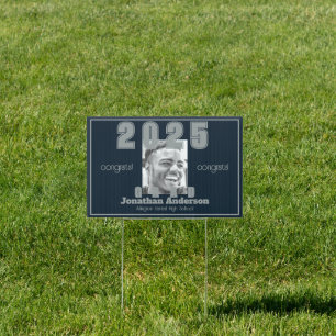 2025 Navy Student Photo Graduation Yard Sign