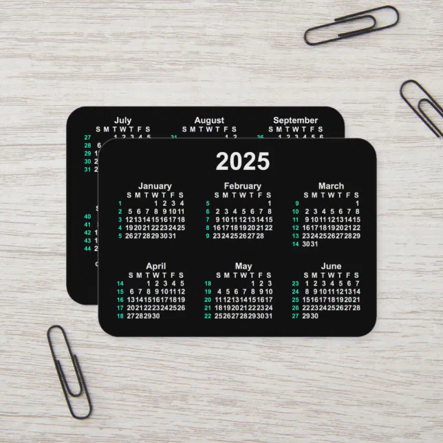 2025 Neon 52 Week ISO Calendar by Janz Business Card Zazzle