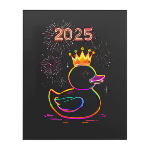 2025 Neon Duck Fireworks Celebration Acrylic Print