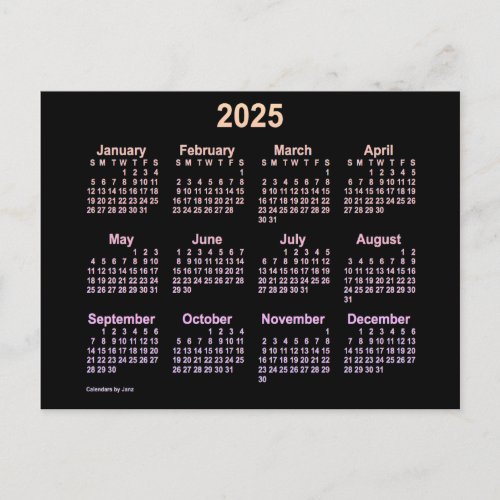 2025 Neon Ipanema Mini Calendar by Janz Postcard