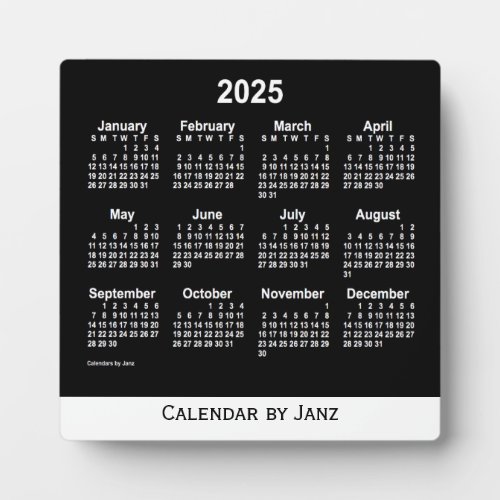 2025 Neon White Desk Calendar by Janz Plaque