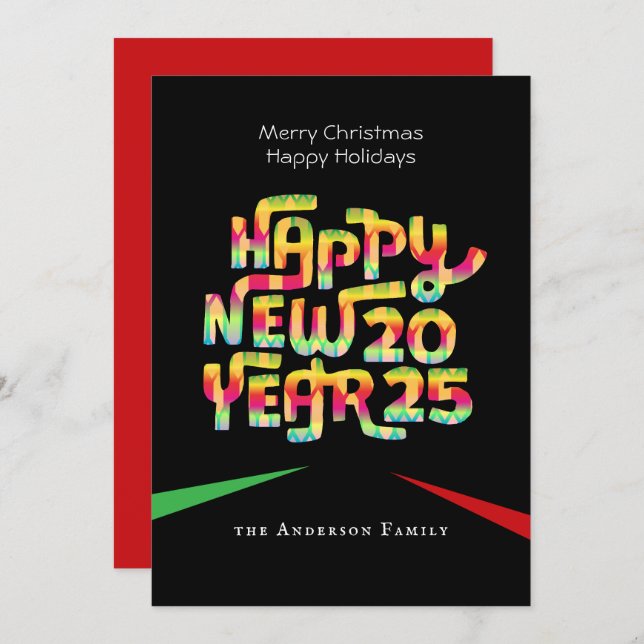 2025 New Year Christmas Invitations Personalized (Front/Back)