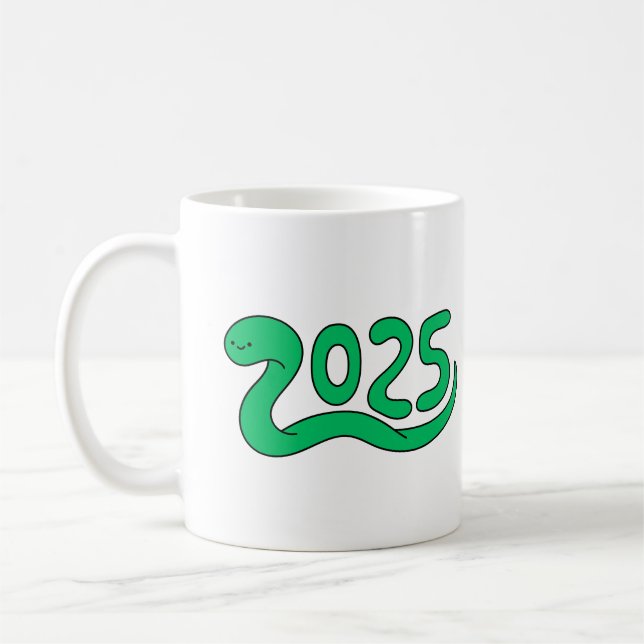 2025 New Year Snake Themed Celebration Design Coffee Mug (Left)