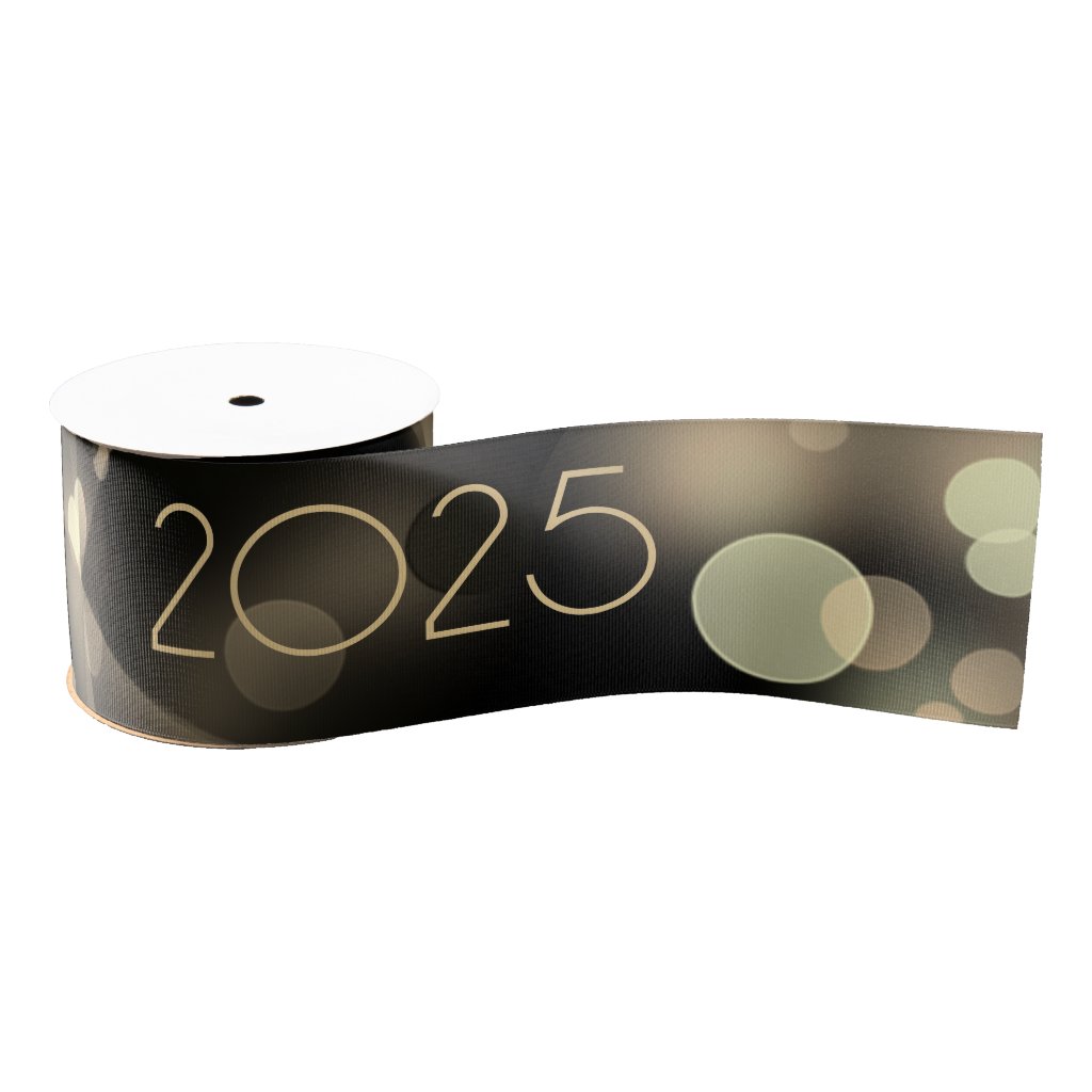 2025 new year with golden bubbles