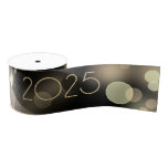 2025 new year with golden bubbles grosgrain ribbon