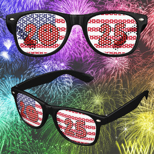2025 New Years Eve American Flag Retro Sunglasses