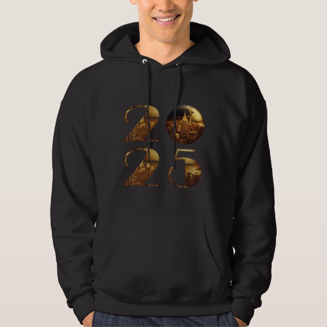2025 New Years Eve-Ball-NYC Gold- Hoodie (Front)