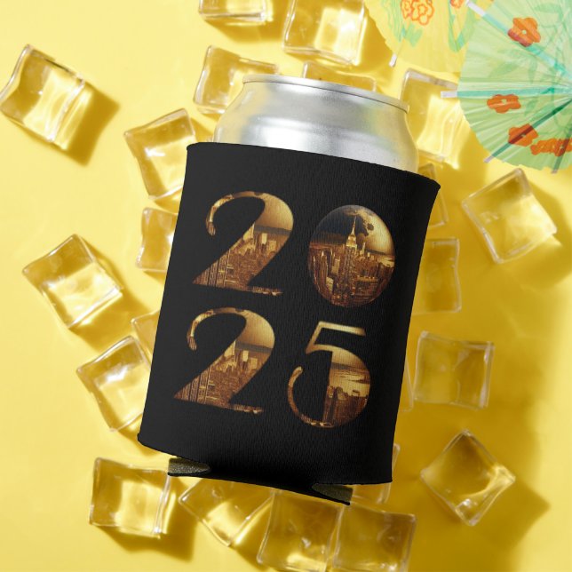 2025 New Year's Eve Party-Ball-NYC Gold- Can Cooler (In Situ Summer)