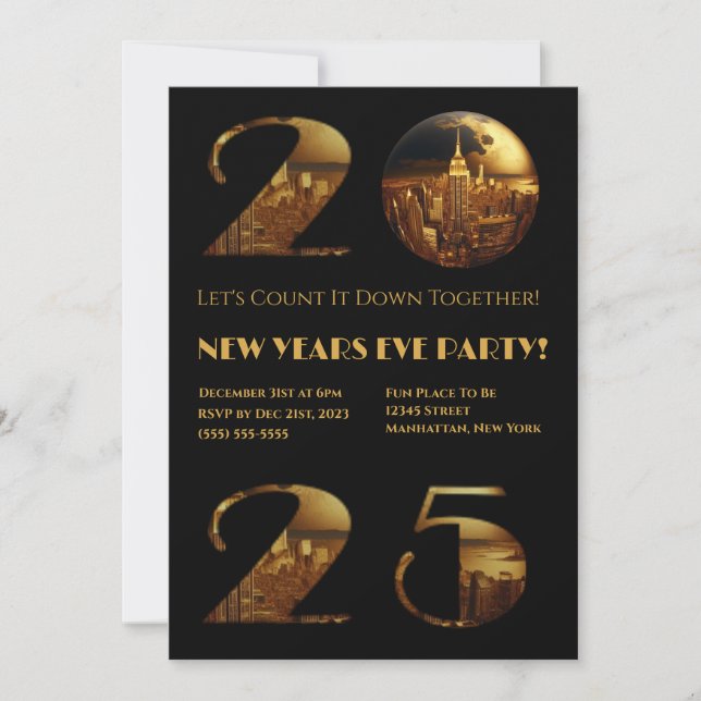 2025 New Year's Eve Party-Ball-NYC- Invitation (Front)