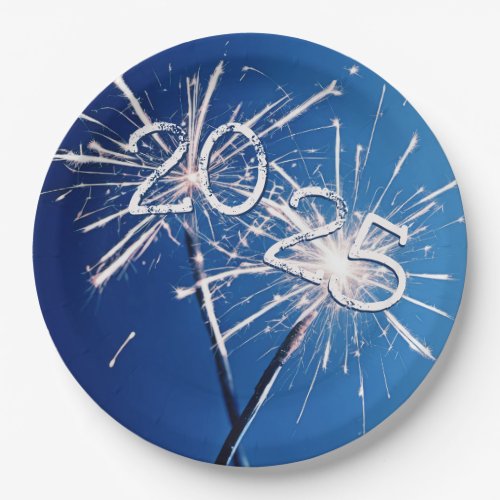 2025 New Years Sparklers Paper Plates