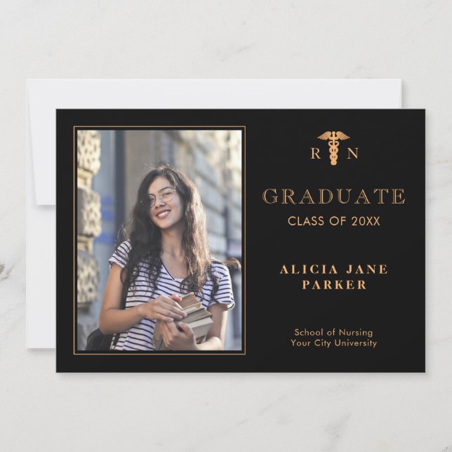 2025 Nursing school graduation modern photo Announcement (Front)