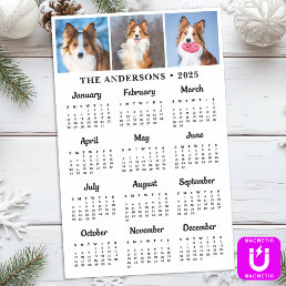 2025 Personalized Photos Pet Dog 12 Month Calendar Magnetic Dry Erase Sheet