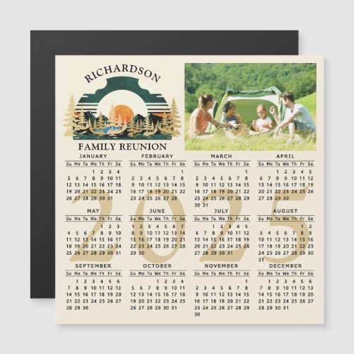 2025 Photo Calendar Camping Family Reunion Beige