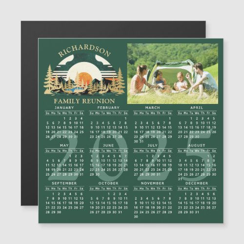 2025 Photo Calendar Family Reunion Outdoors Green