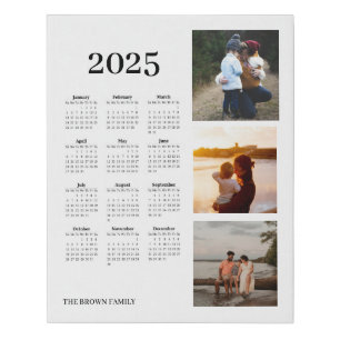 2025 Photo Calendar Faux Canvas Print
