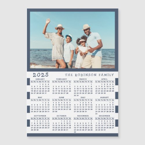 2025 Photo Calendar Fridge Magnet with Family Name