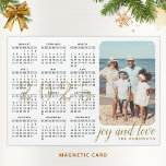 2025 Photo Calendar Magnet Modern Black White Gold<br><div class="desc">This modern 2025 magnetic calendar designed in minimalist style is easy to customize with personal photo to create a unique keepsake. The white and black design with a colorful picture and golden text is the template where you can type your family name and add own picture. Click "Personalize" (or "View...</div>