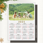 2025 Photo Calendar Magnet Modern Red Black White<br><div class="desc">This modern minimalist style 2025 magnetic calendar is easy to customize with a personal photo to create a unique keepsake for your loved ones. The black and white design with a colorful picture looks beautiful and clear and is a practical gift idea. Weekend days are in red to make it...</div>