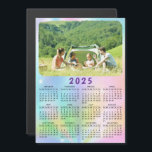 2025 Photo Calendar Magnet Ombre Faux Holographic<br><div class="desc">This 2025 family photo calendar magnet with a faux iridescent holographic background is easy to customize with your personal picture using the template. Make your own calendar as a practical gift for family, couples, grandparents, friends, workmates, or colleagues. It's perfect for Christmas, New Year, especially for those who love unicorns...</div>