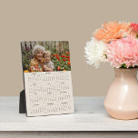 2025 Photo Calendar with Stand Full Year Beige Plaque<br><div class="desc">2025 Photo Calender with stand. One page vertical calendar with custom photo at the top,  with twenty twenty five as a text overlay and the full year underneath. Please see my personalized calendars collection for more designs.</div>