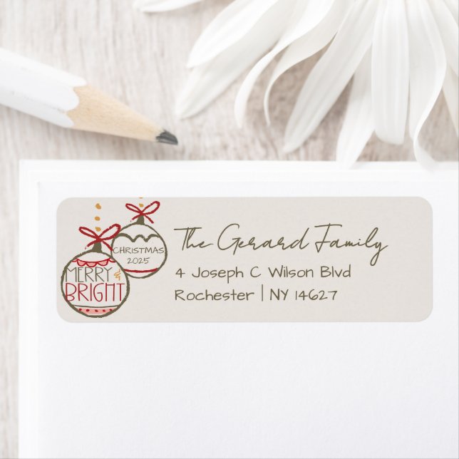 2025 Photo Family Christmas Card Xmas Label (Insitu)