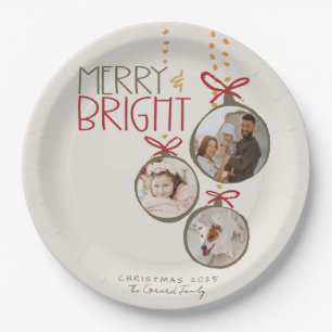 2025 Photo Family Christmas Card Xmas Party Paper Plates