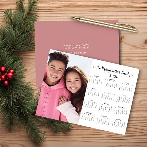 2025 Pink Modern Minimalist Family Photo Calendar