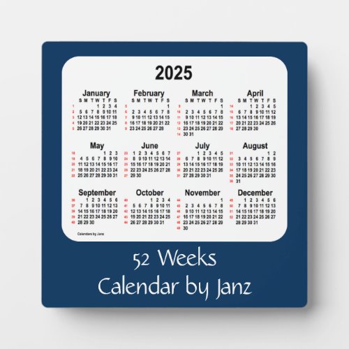 2025 Police Box Blue 52 Weeks Calendar by Janz Plaque