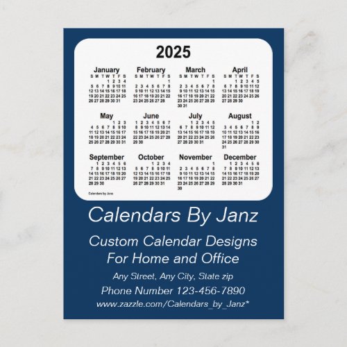 2025 Police Box Blue Business Calendar by Janz Postcard