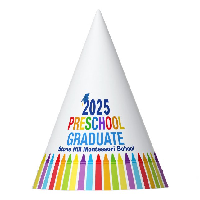 2025 Preschool Graduate Cute Custom Graduation Party Hat (Front)