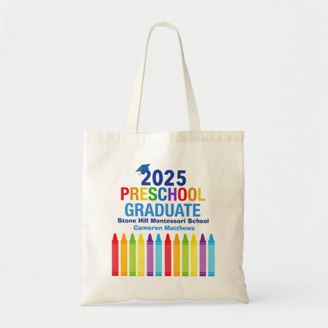 2025 Preschool Graduate Cute Custom Graduation Tote Bag (Front)