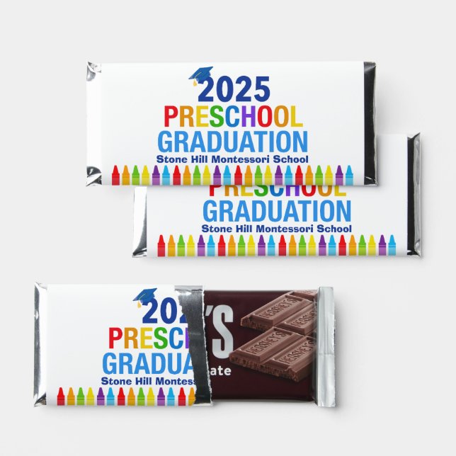 2025 Preschool Graduation Custom School Party Hershey Bar Favors (Front)