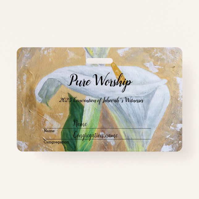 2025 Pure Worship acrylics customize text Badge (Front)