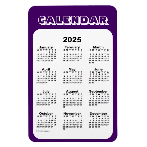 2025 Purple Calendar by Janz 4x6 Magnet