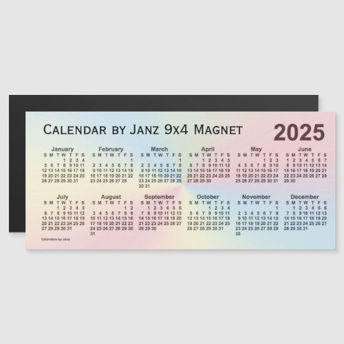 2025 Rainbow Cloud Calendar by Janz 9x4 Magnet
